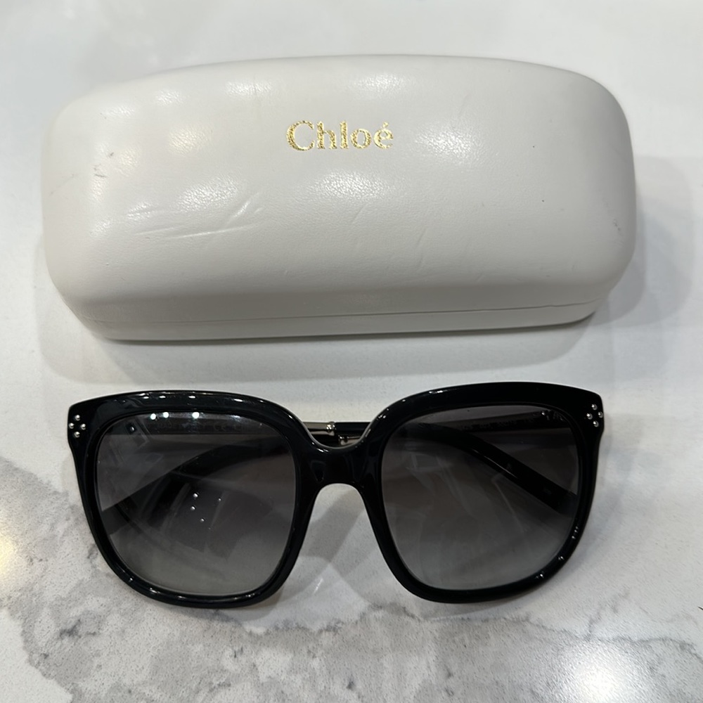 Chloe Black & Silver Sunglasses